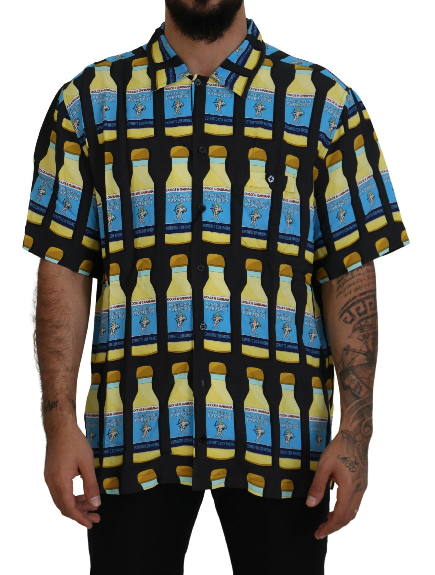 Dolce & Gabbana Multicolor Printed Viscose Casual Shirt by Dolce & Gabbana