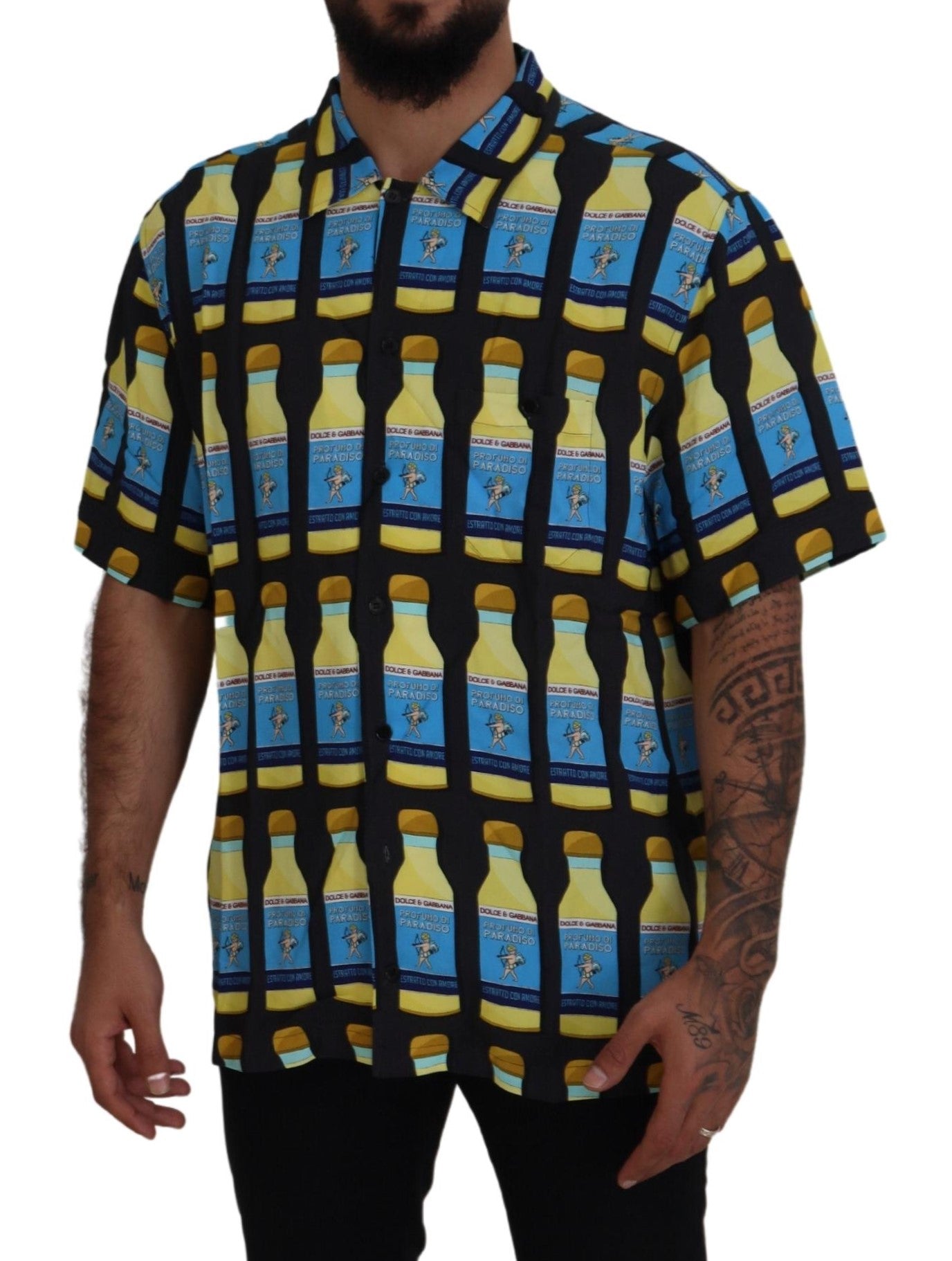 Dolce & Gabbana Multicolor Printed Viscose Casual Shirt by Dolce & Gabbana