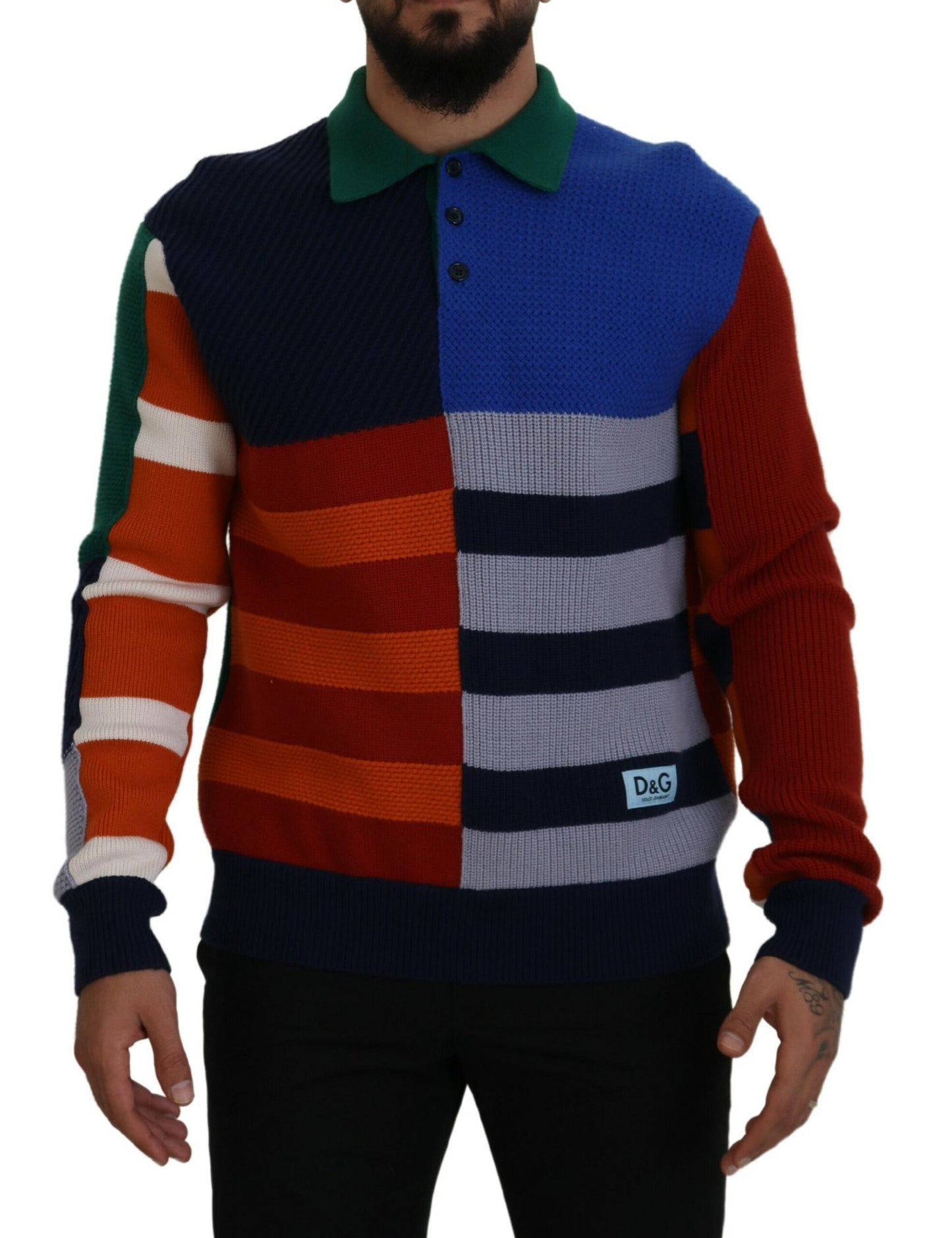 Dolce & Gabbana Multicolor Stripes Wool Pullover Sweater by Dolce & Gabbana