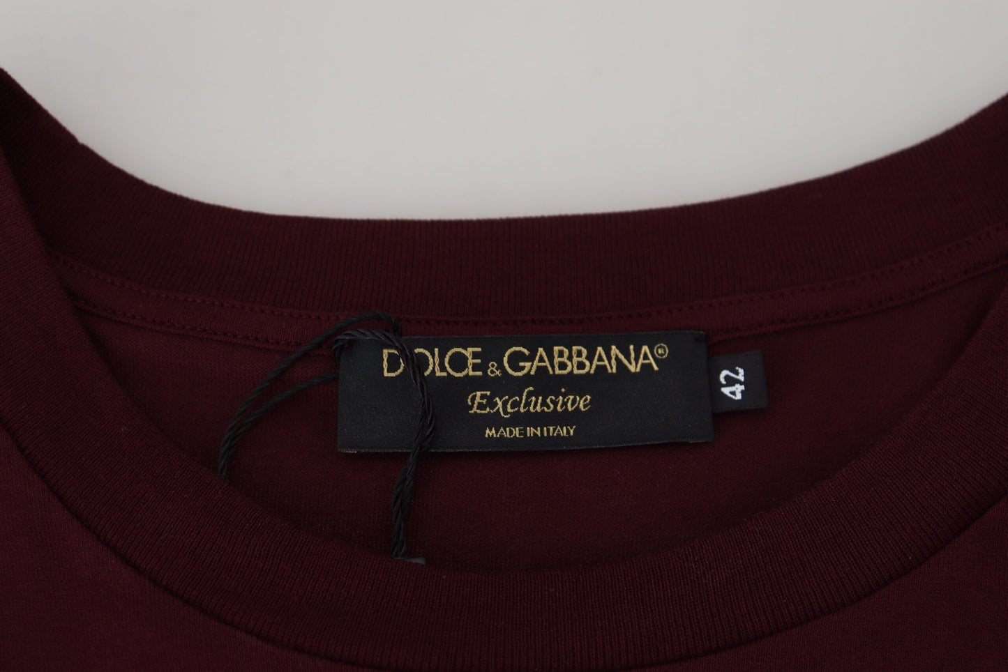T-shirt décontracté à col rond bordeaux élégant Dolce & Gabbana