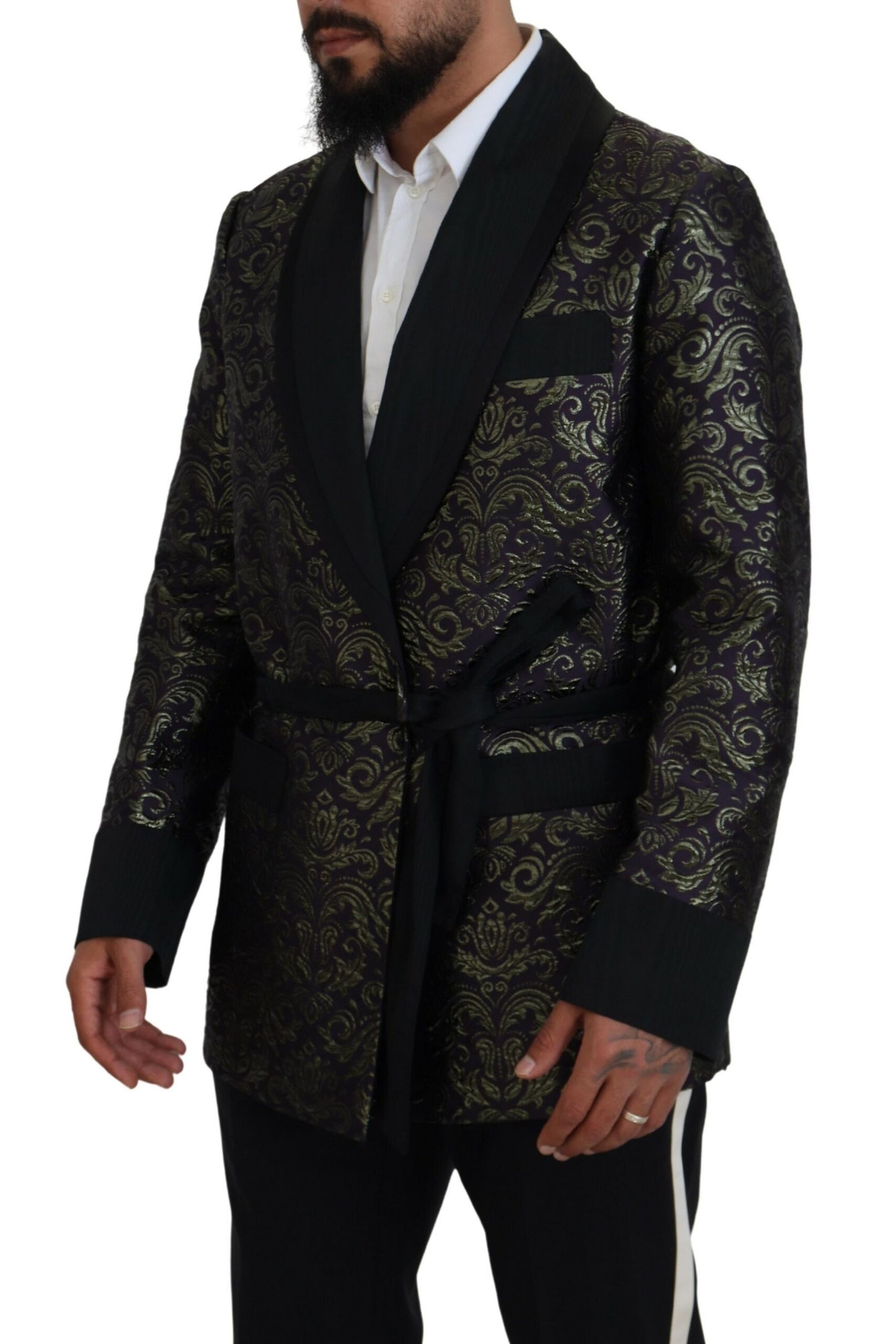 Veste-robe en jacquard doré Dolce & Gabbana