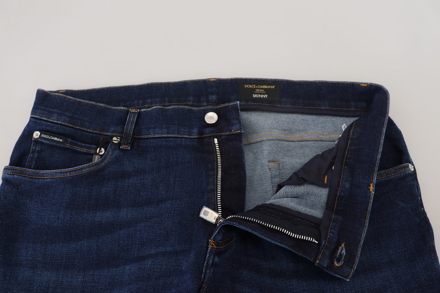 Jean slim élégant en denim bleu foncé Dolce & Gabbana