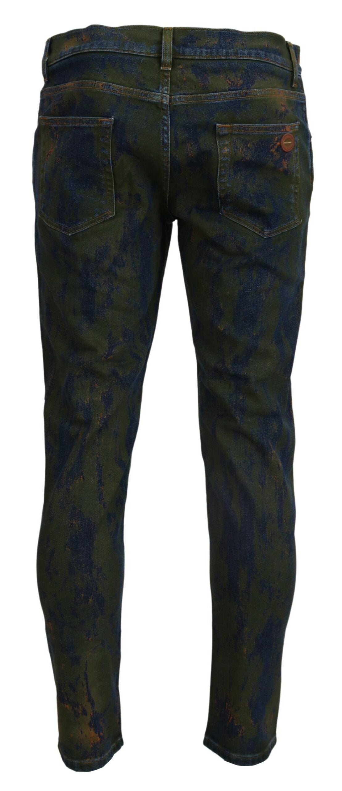 Jean slim chic Dolce & Gabbana en denim délavé vert