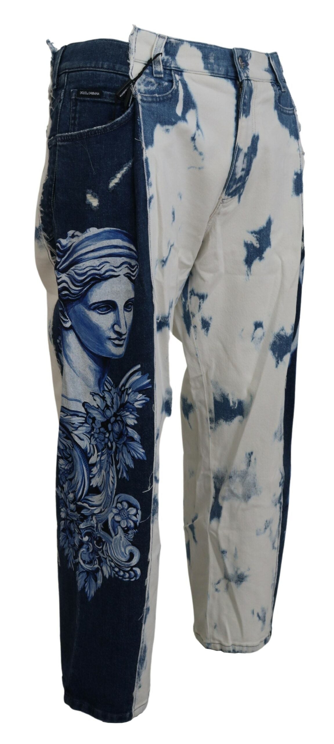Pantalon en denim ample élégant Dolce & Gabbana avec imprimé unique