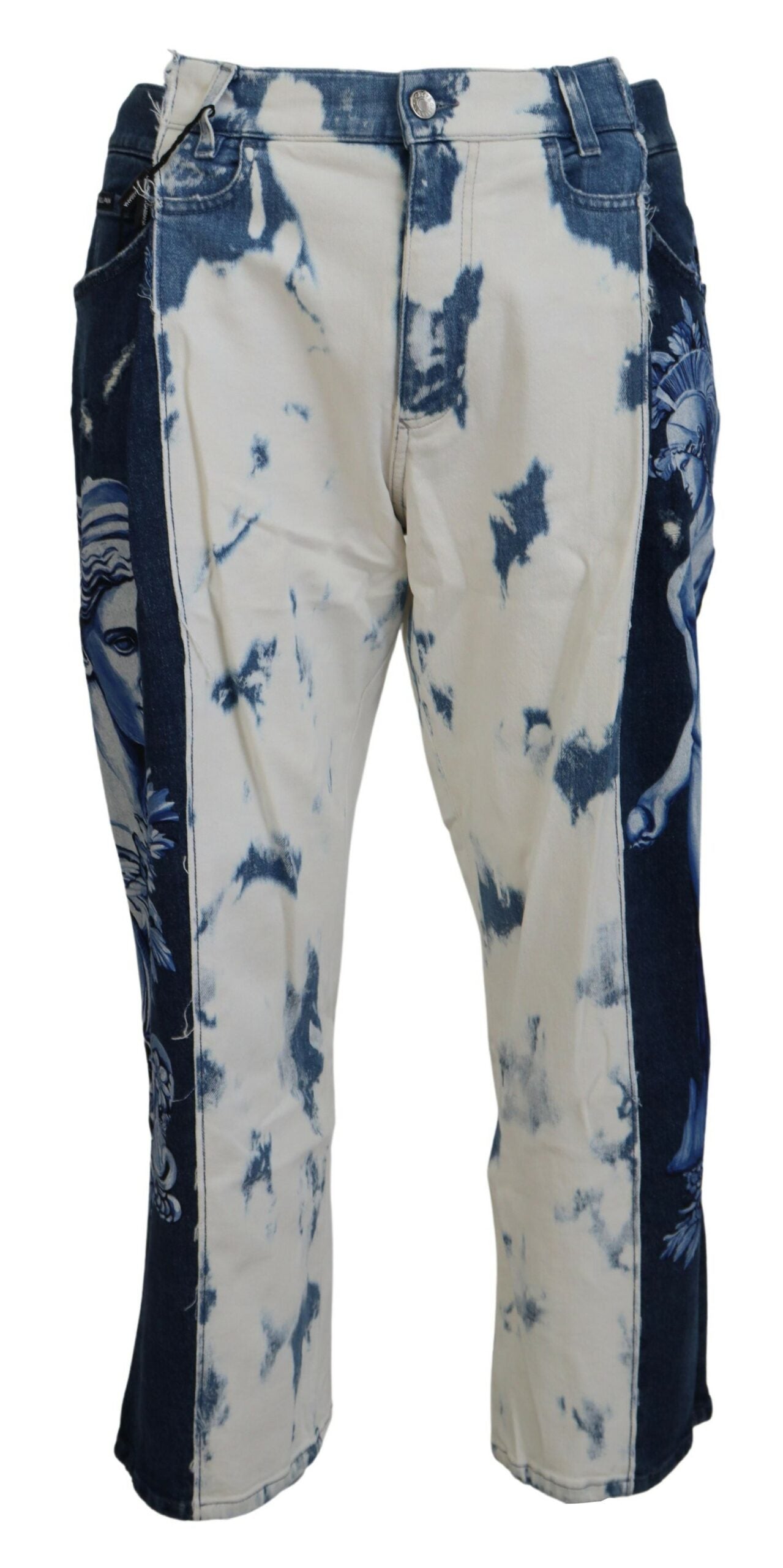 Pantalon en denim ample élégant Dolce & Gabbana avec imprimé unique