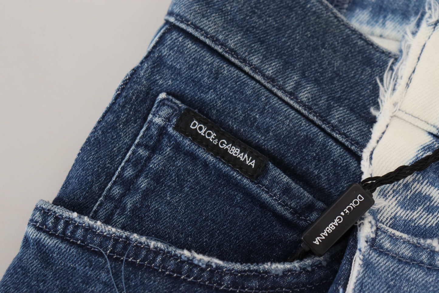Pantalon en denim ample élégant Dolce & Gabbana avec imprimé unique