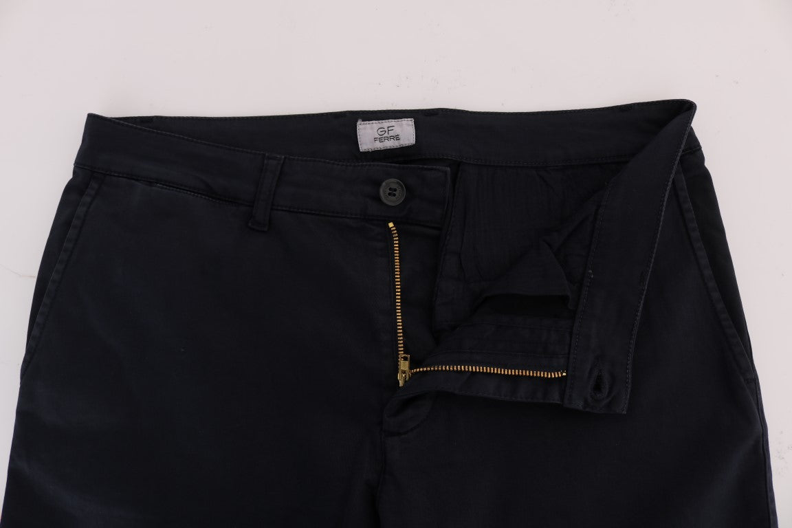 Pantalon slim bleu en coton stretch GF Ferre Chic