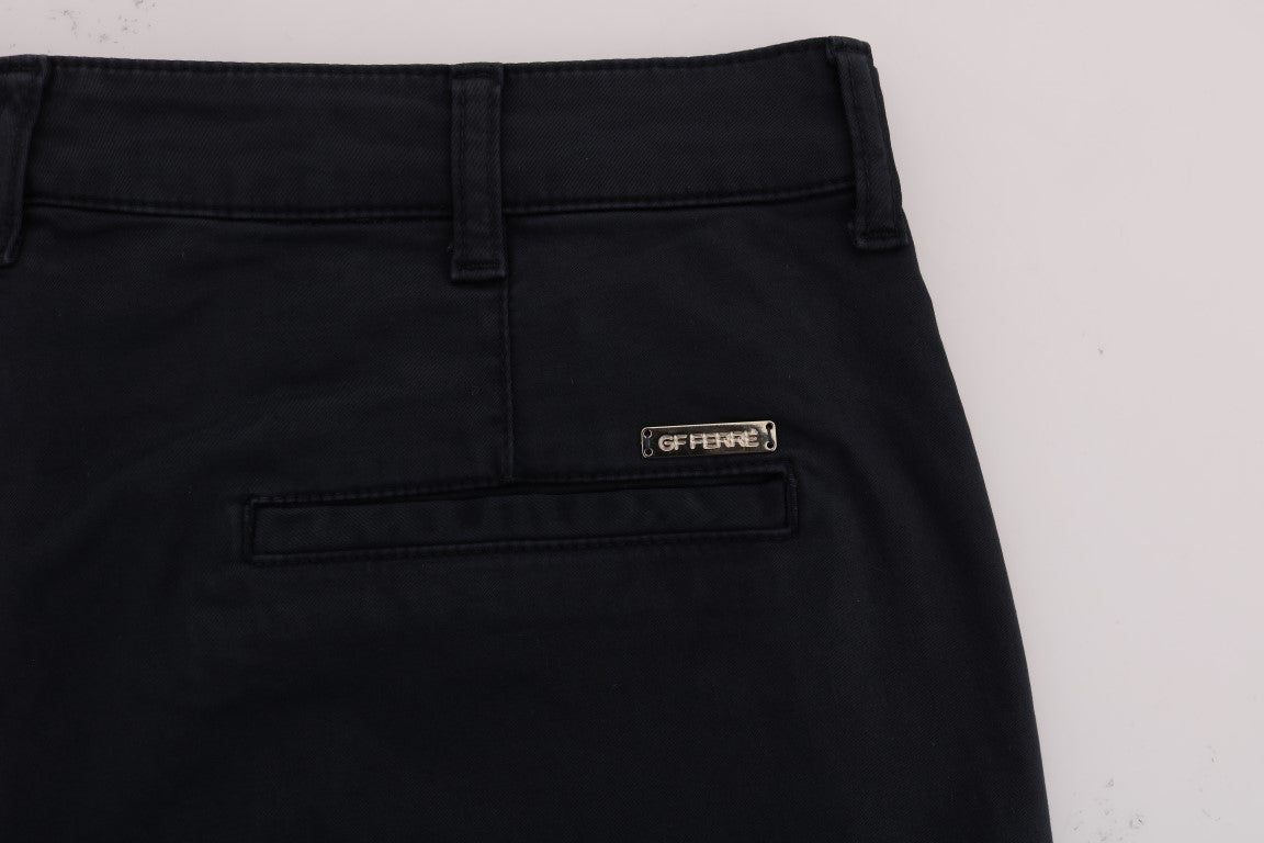 Pantalon GF Ferre en coton stretch bleu élégant pour homme