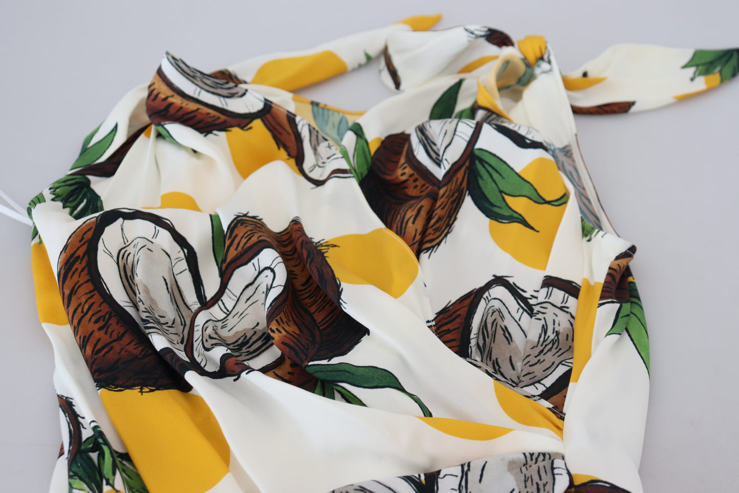Dolce & Gabbana White Coconut Print Sheath Mini Silk Dress by Dolce & Gabbana