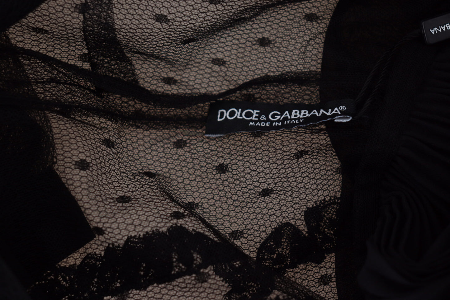 Dolce & Gabbana Black Lace Trim A-line Mini Nylon Dress by Dolce & Gabbana