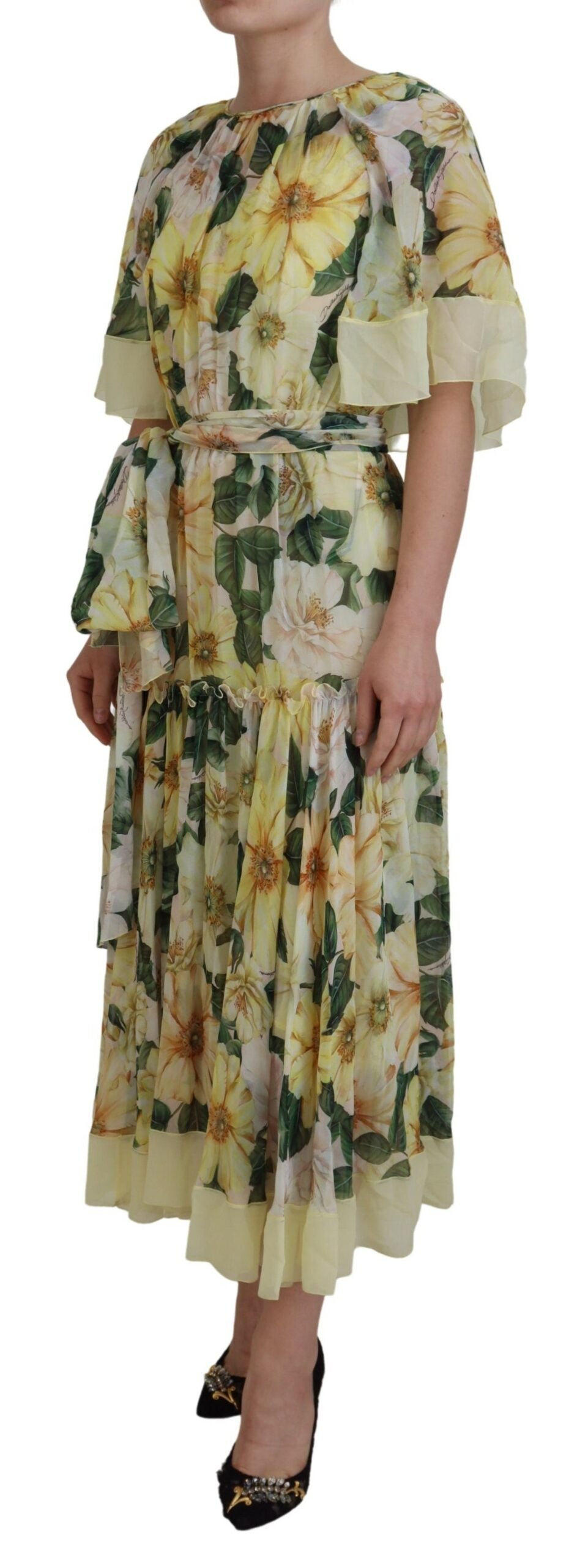 Dolce & Gabbana Multicolor Silk Floral Print Long Maxi Dress by Dolce & Gabbana