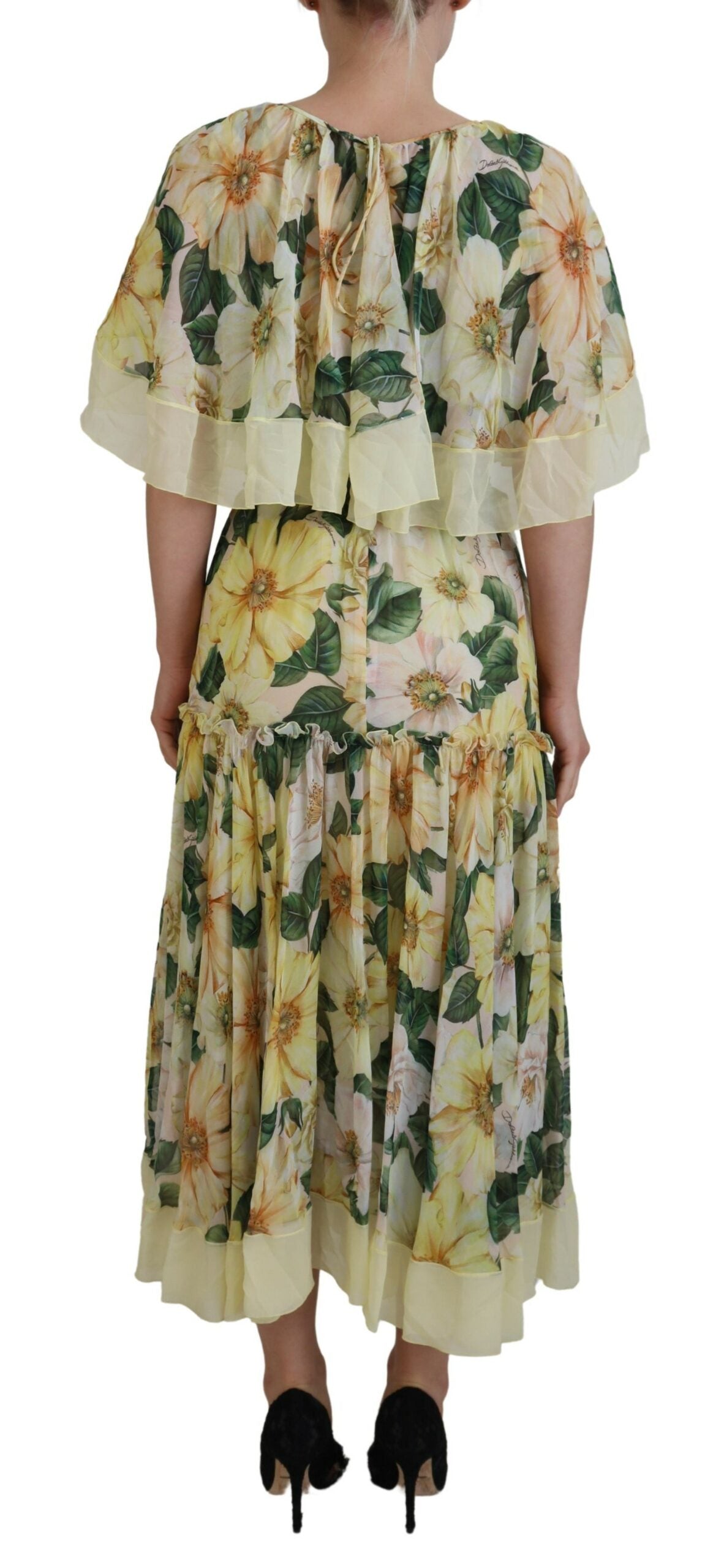Dolce & Gabbana Multicolor Silk Floral Print Long Maxi Dress by Dolce & Gabbana