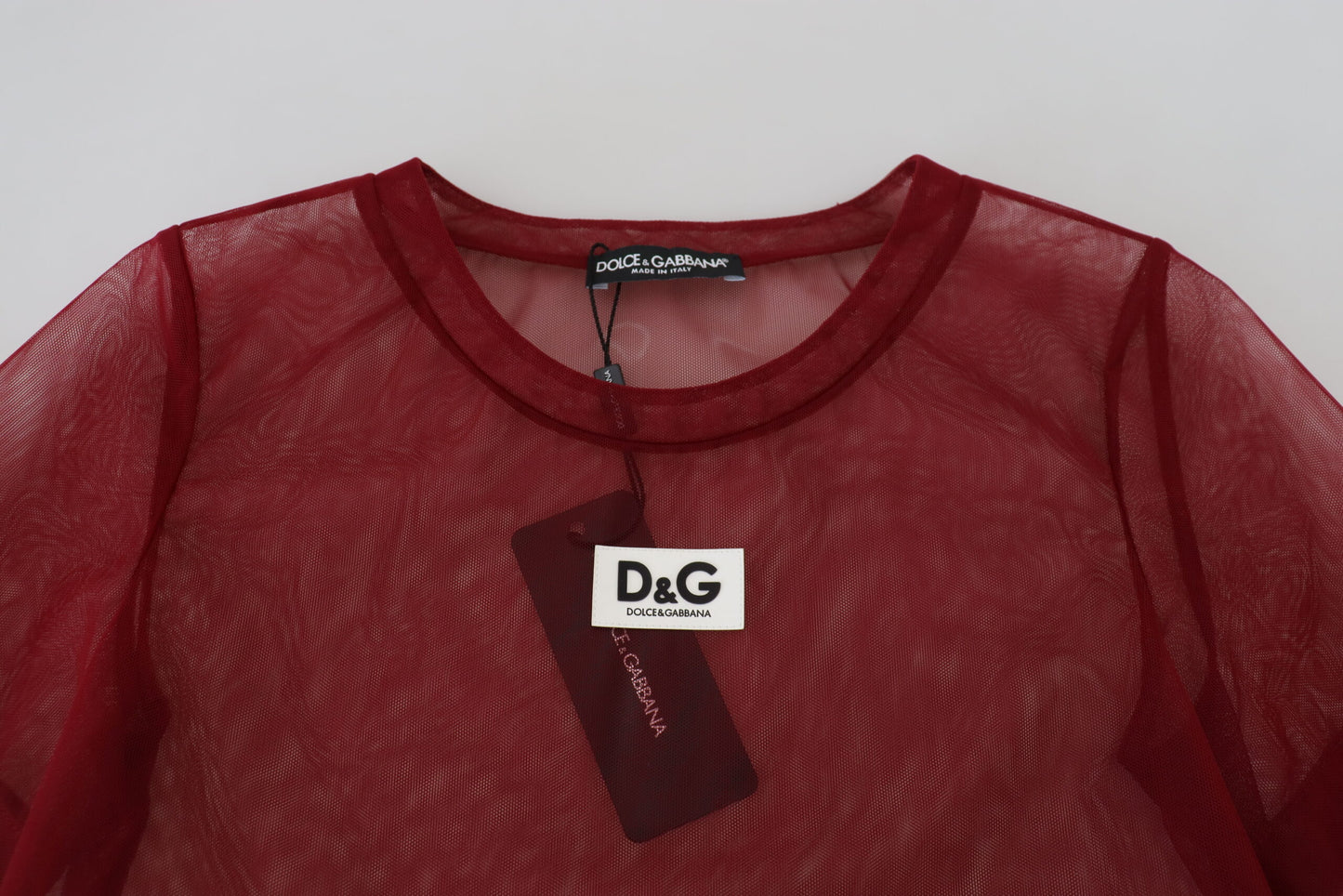 Dolce & Gabbana Maroon Nylon Two Layer Shift Mini Dress by Dolce & Gabbana