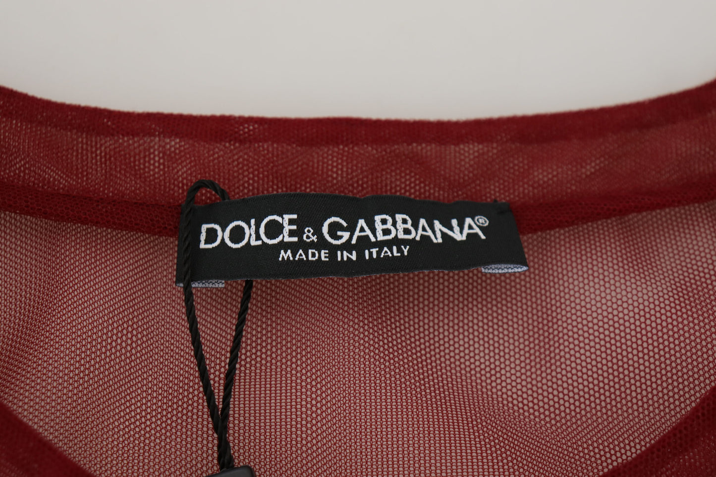 Dolce & Gabbana Maroon Nylon Two Layer Shift Mini Dress by Dolce & Gabbana
