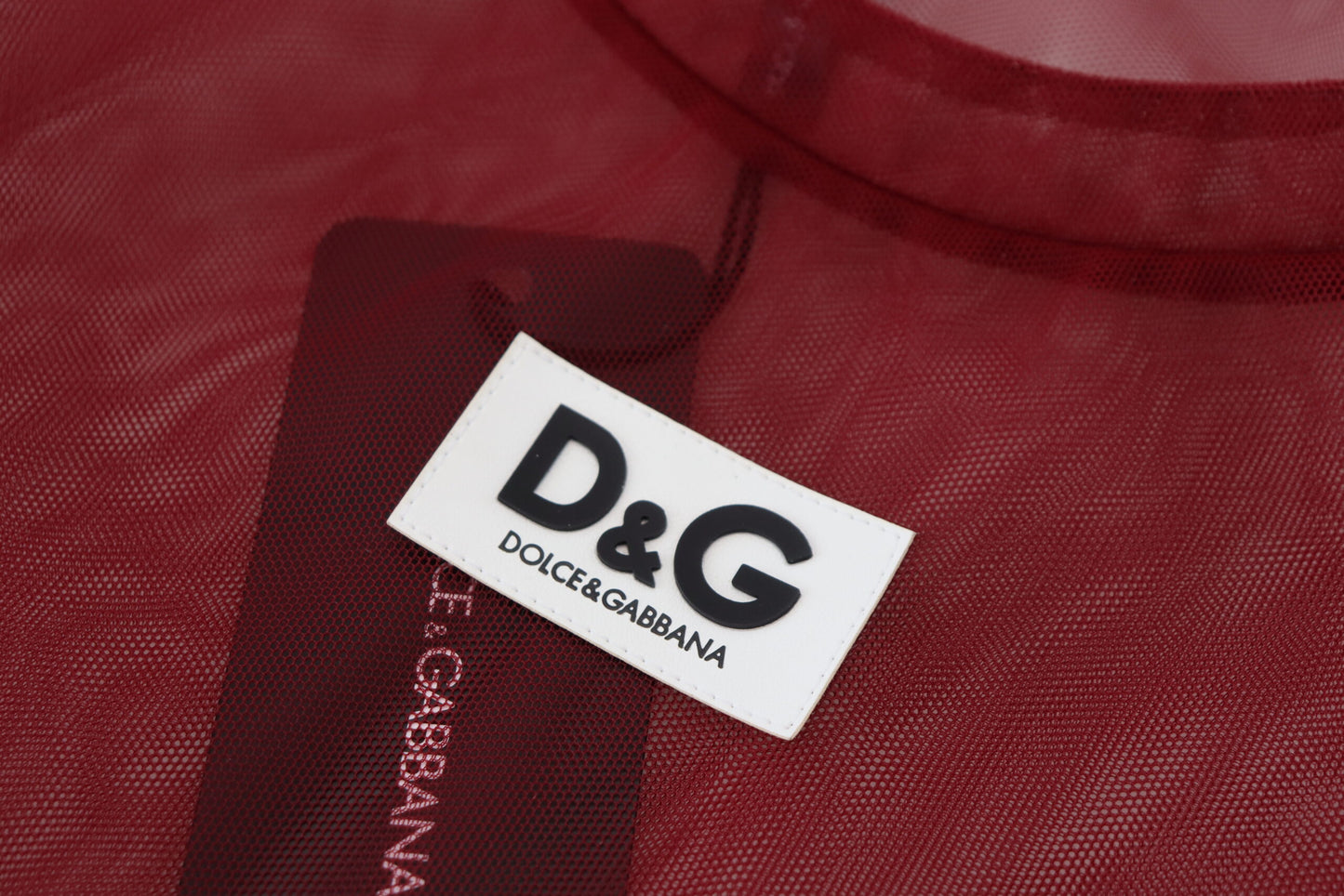 Dolce & Gabbana Maroon Nylon Two Layer Shift Mini Dress by Dolce & Gabbana