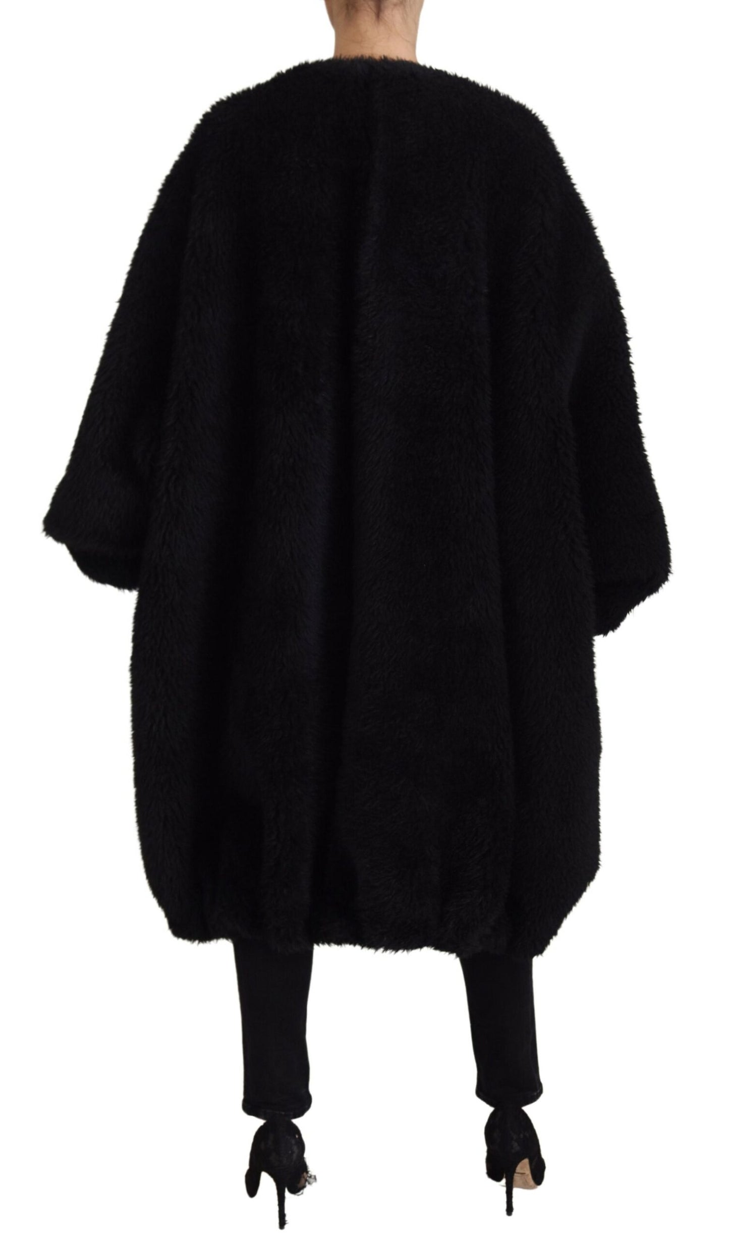 Dolce & Gabbana Élégant manteau en cachemire mélangé noir
