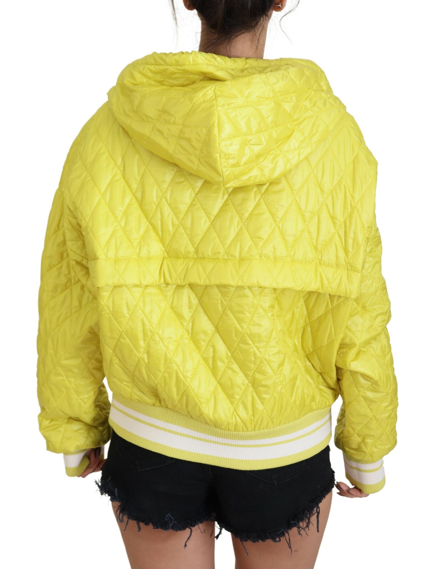 Dolce & Gabbana Élégante veste à capuche jaune