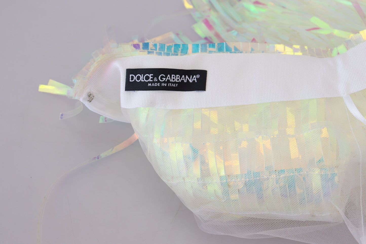 Mini-jupe à franges irisées Dolce & Gabbana taille mi-haute