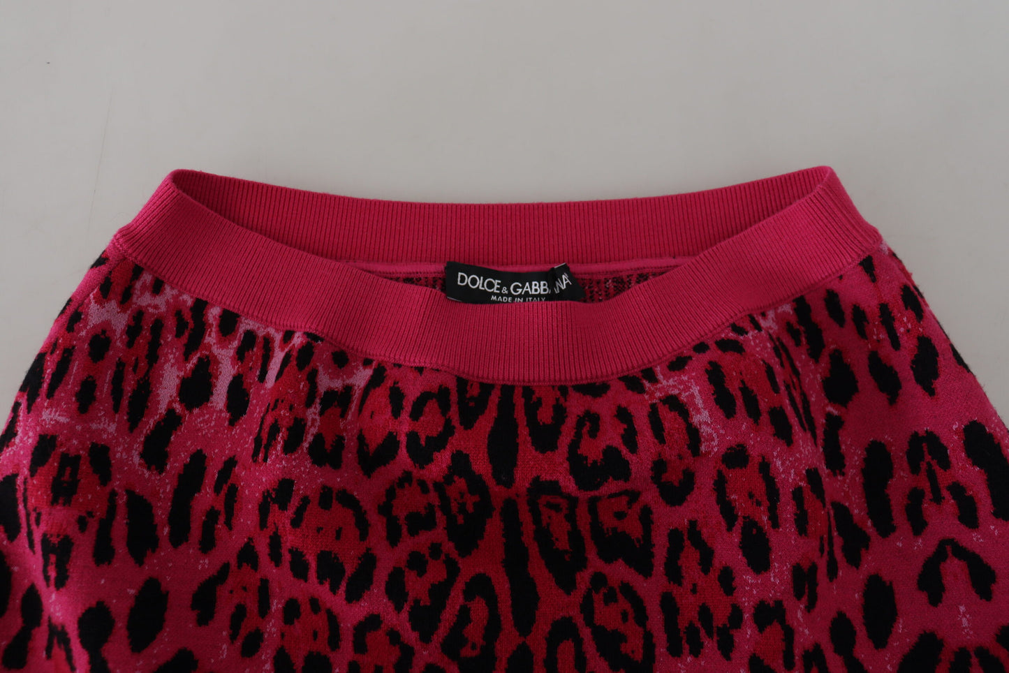 Mini-jupe léopard rose taille haute chic Dolce & Gabbana