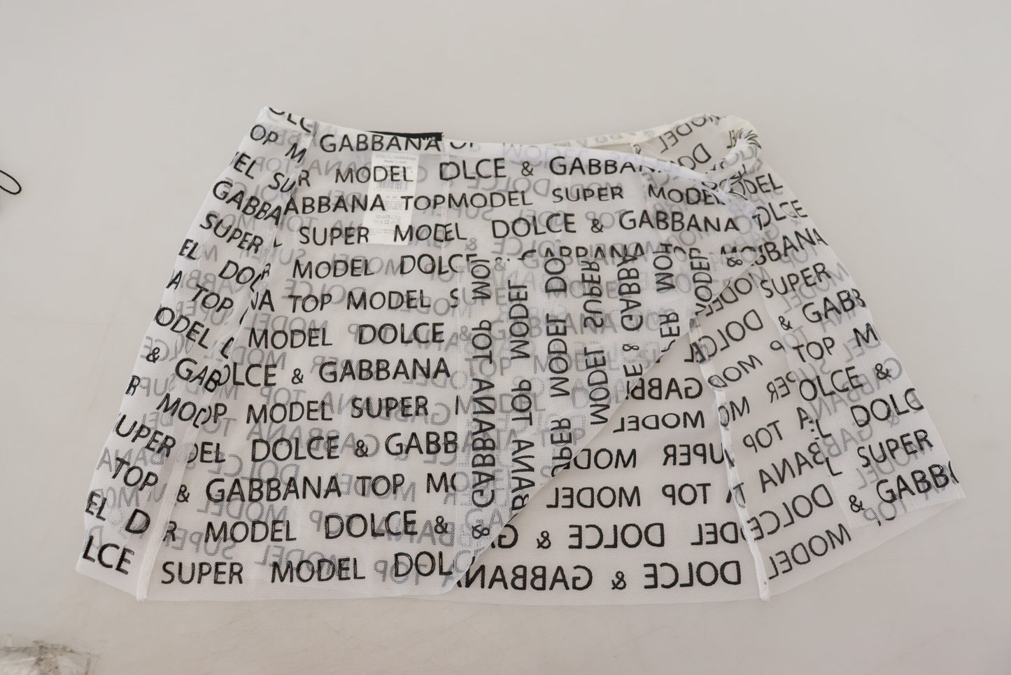 Mini-jupe blanche élégante à imprimé logo Dolce & Gabbana