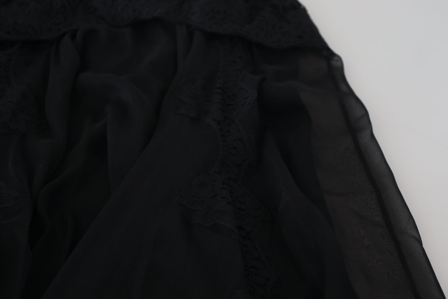 Jupe midi taille haute élégante en soie mélangée Dolce & Gabbana
