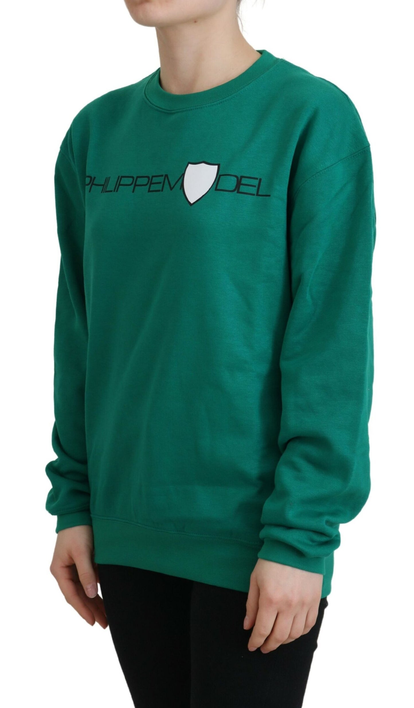 Philippe Model Green Printed Long Sleeves Pullover Sweater by Philippe Model