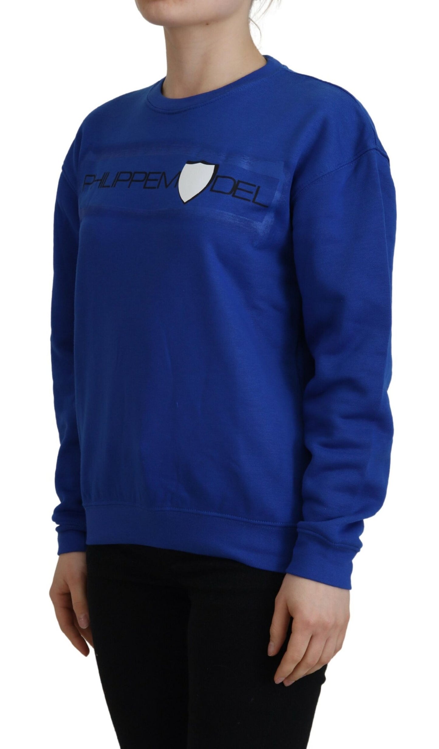 Philippe Model Blue Printed Long Sleeves Pullover Sweater by Philippe Model