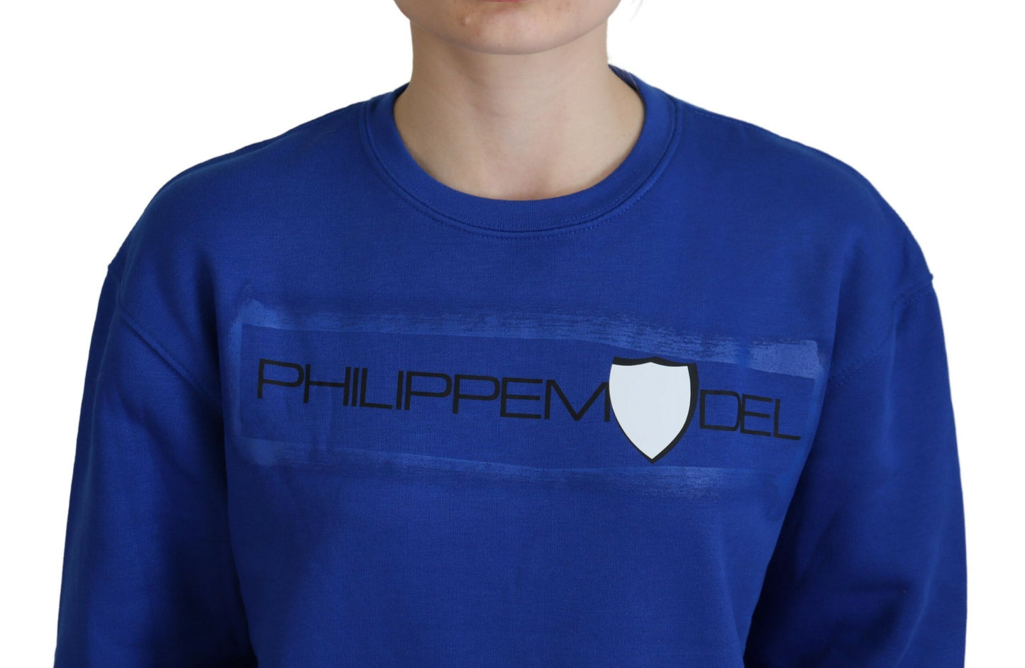 Philippe Model Blue Printed Long Sleeves Pullover Sweater by Philippe Model