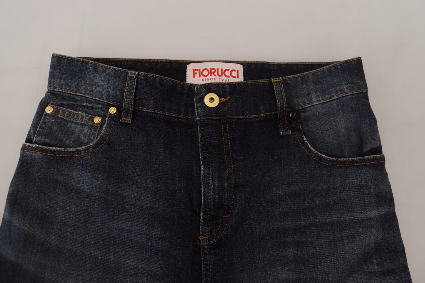 Jupe en jean bleu foncé taille moyenne chic Fiorucci