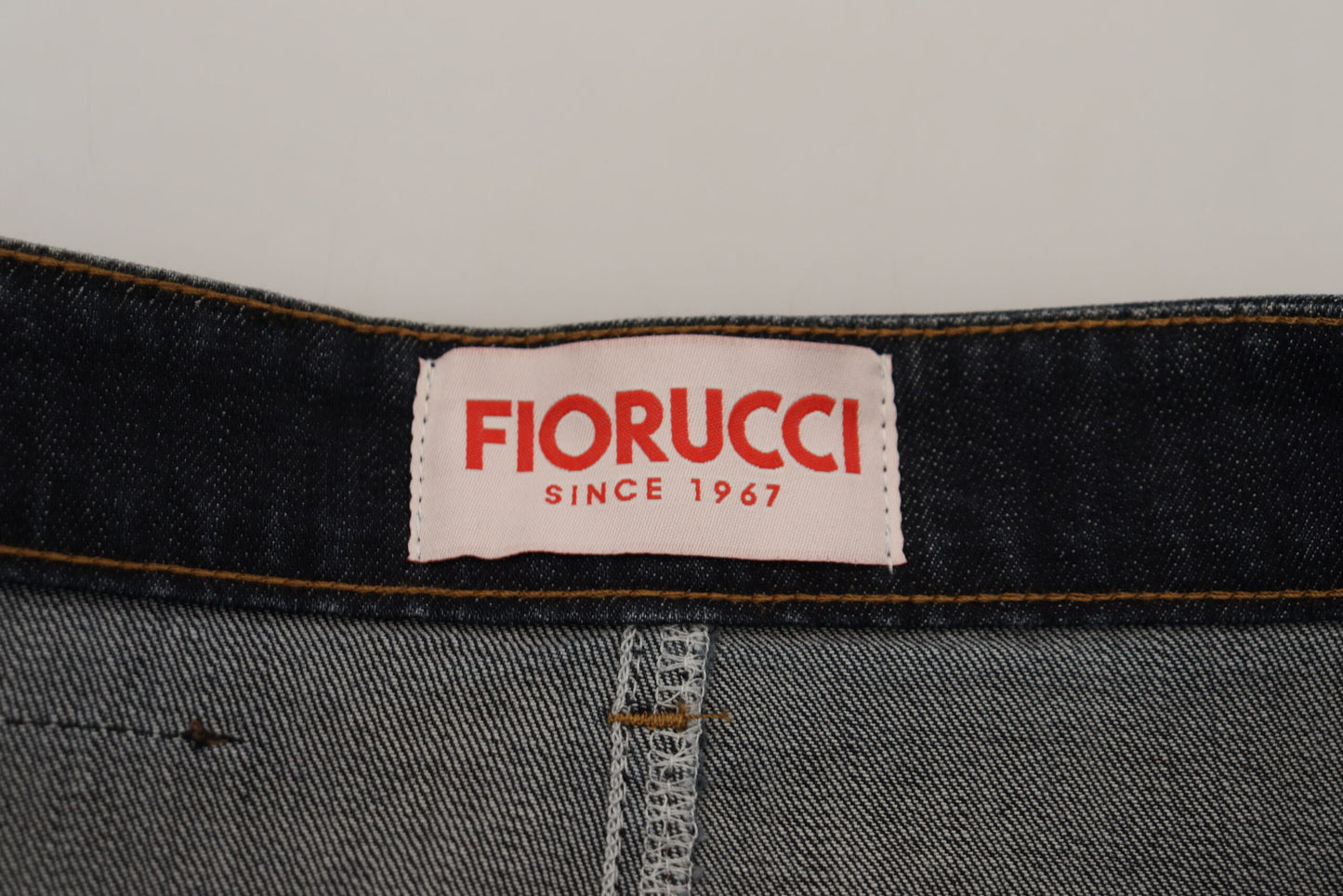 Jupe en jean bleu foncé taille moyenne chic Fiorucci
