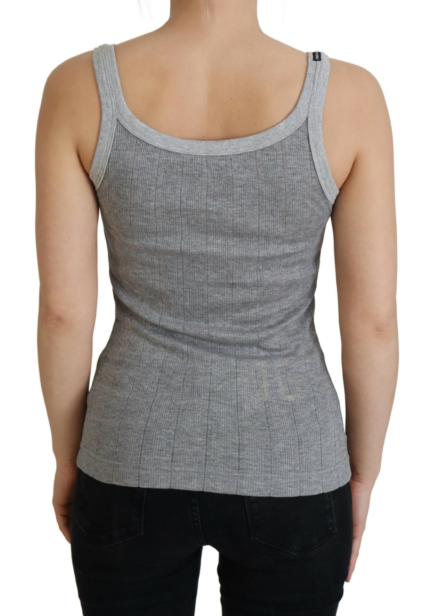 Dolce & Gabbana Chic Haut sans manches gris en modal et coton