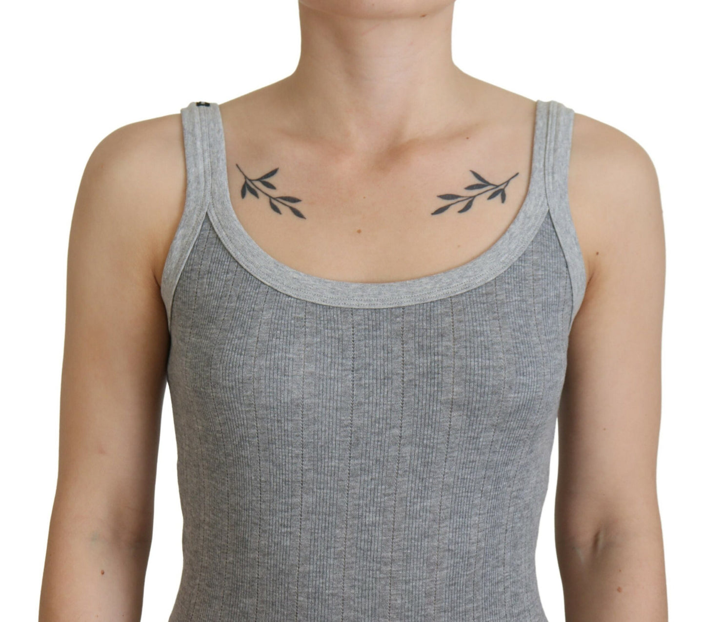 Dolce & Gabbana Chic Haut sans manches gris en modal et coton