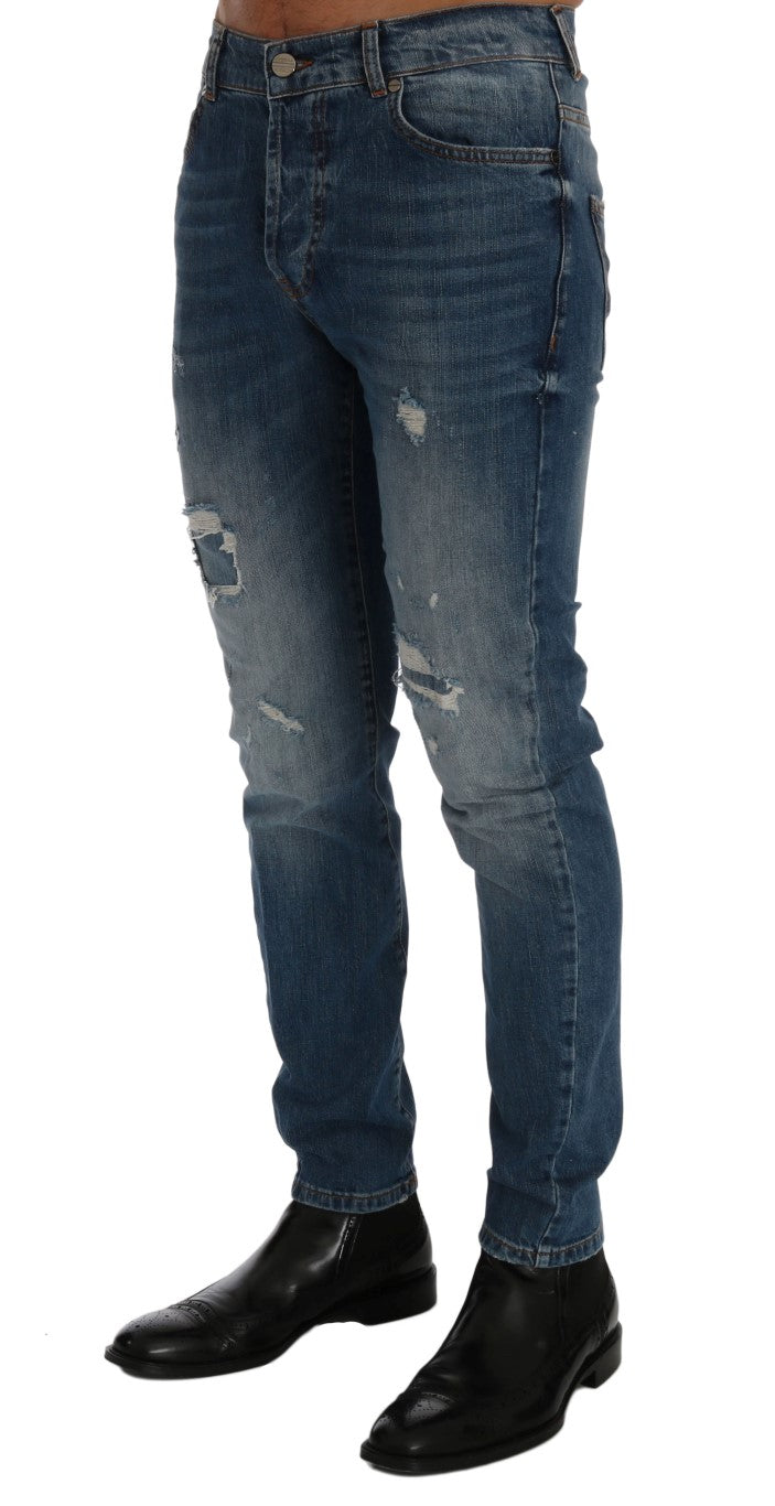 Jean slim bleu Frankie Morello en denim italien svelte
