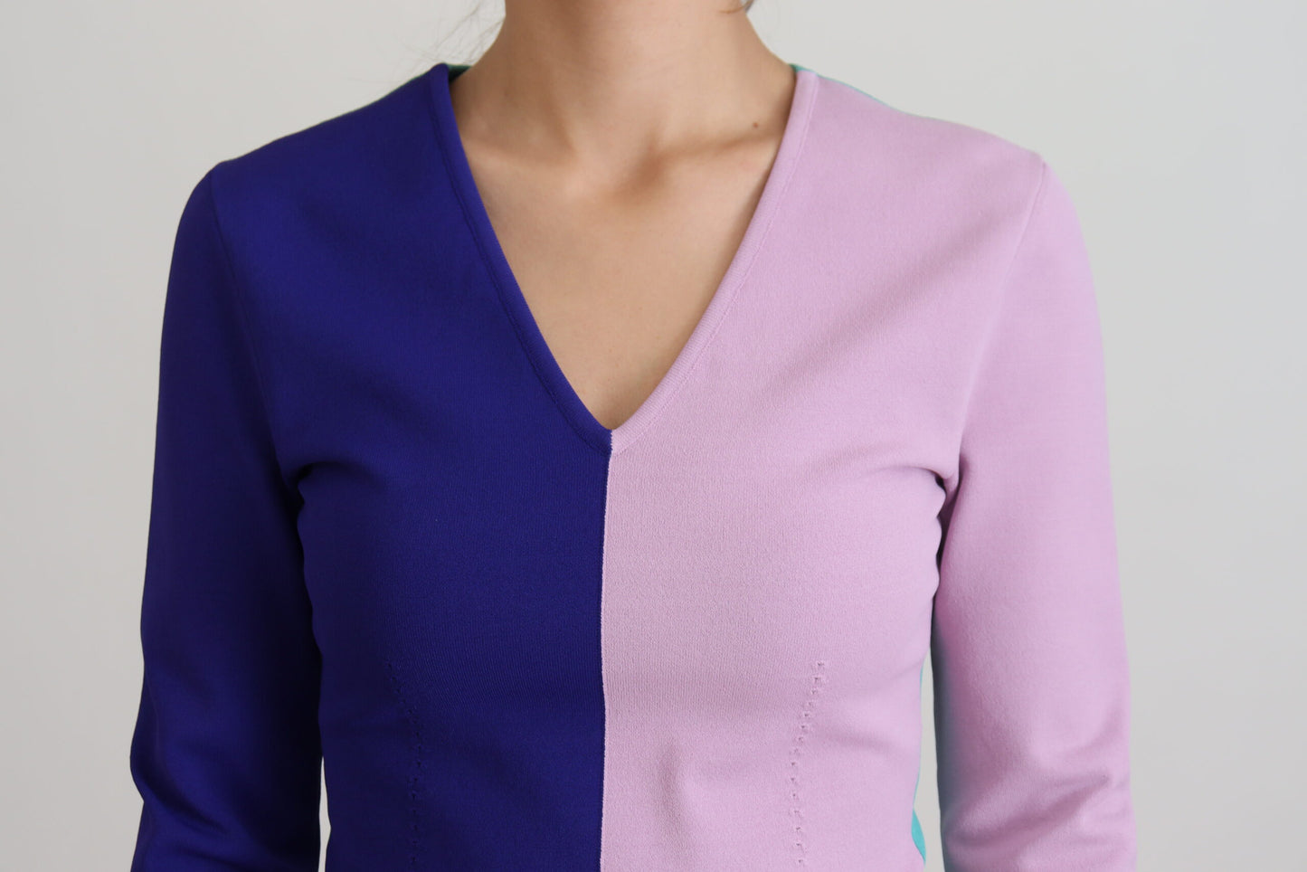Dolce & Gabbana Multicolor V-neck Viscose Long Sleeves Sweater by Dolce & Gabbana