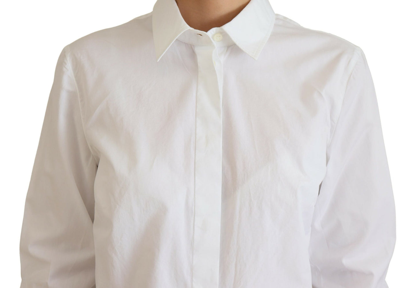Dolce & Gabbana Élégant haut boutonné en coton blanc
