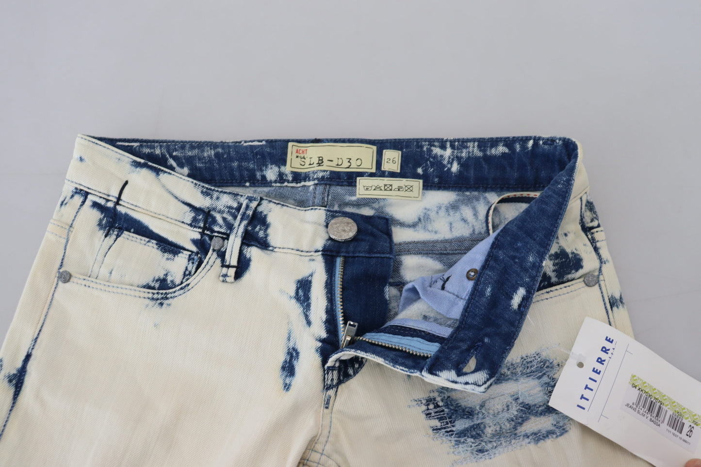 Eight White Blue Cotton Skinny Women Tattered Denim Jeans