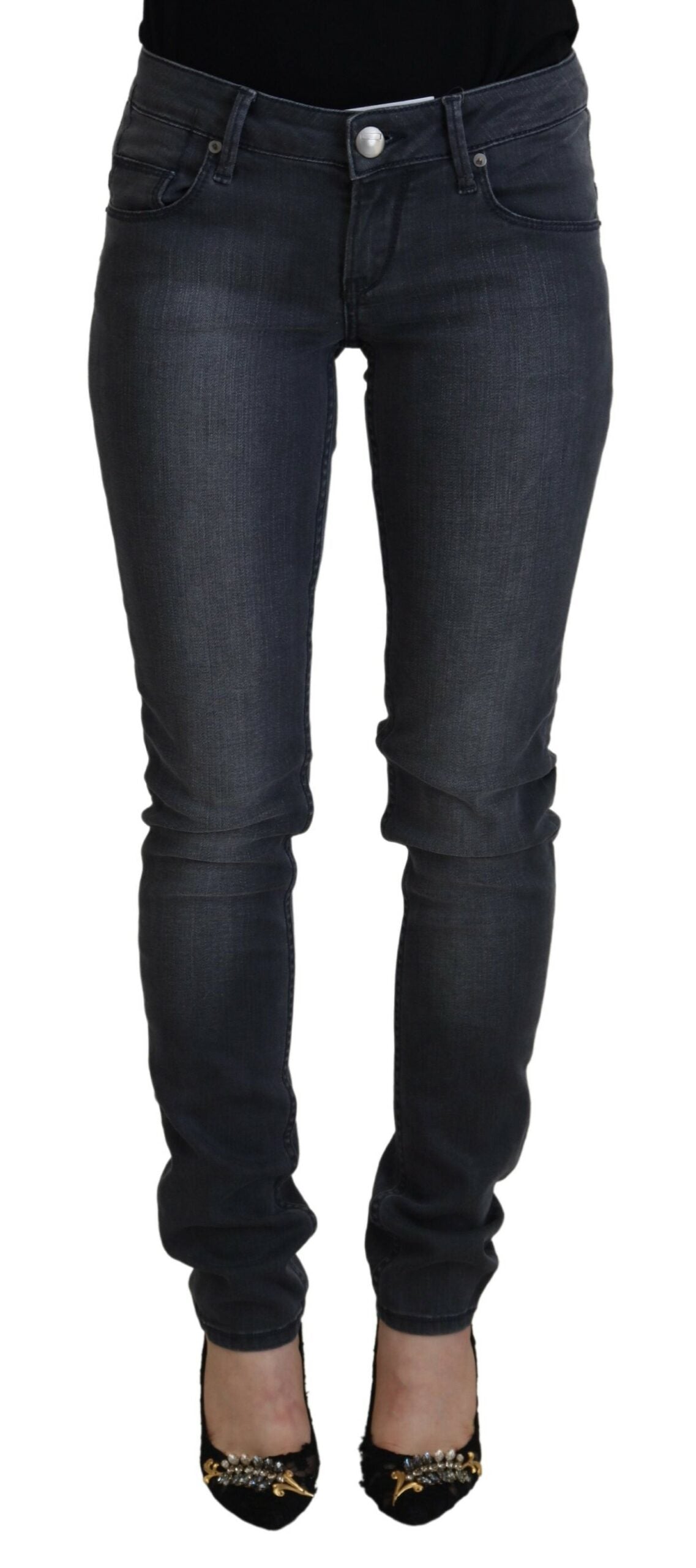 Jean skinny taille basse gris Eight Chic