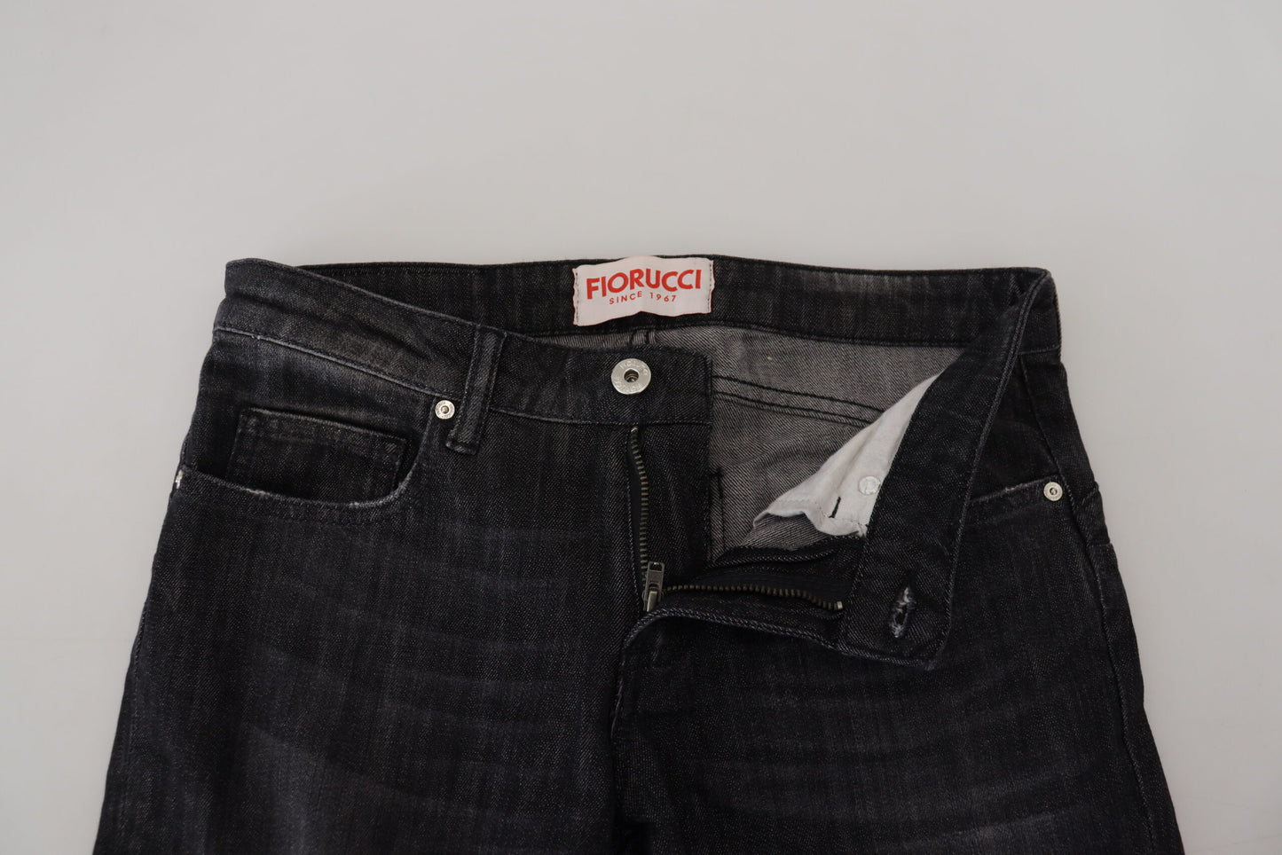 Fiorucci Black Cotton Low Waist Skinny Women Casual Jeans by Fiorucci