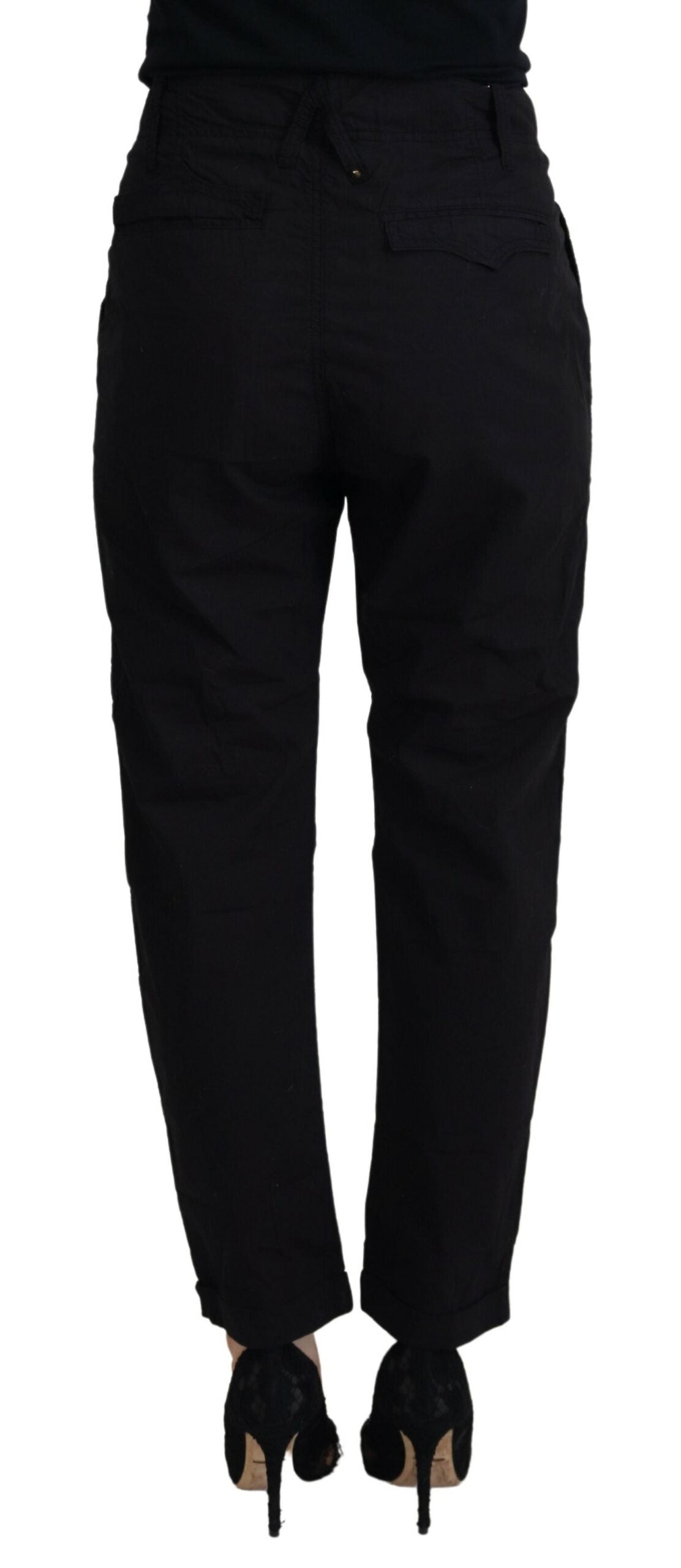 CYCLE Black Cotton Baggy High Waist Women Pants by CYCLE