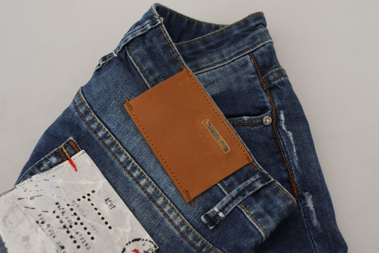 Huit jeans skinny taille basse bleu délavé élégants