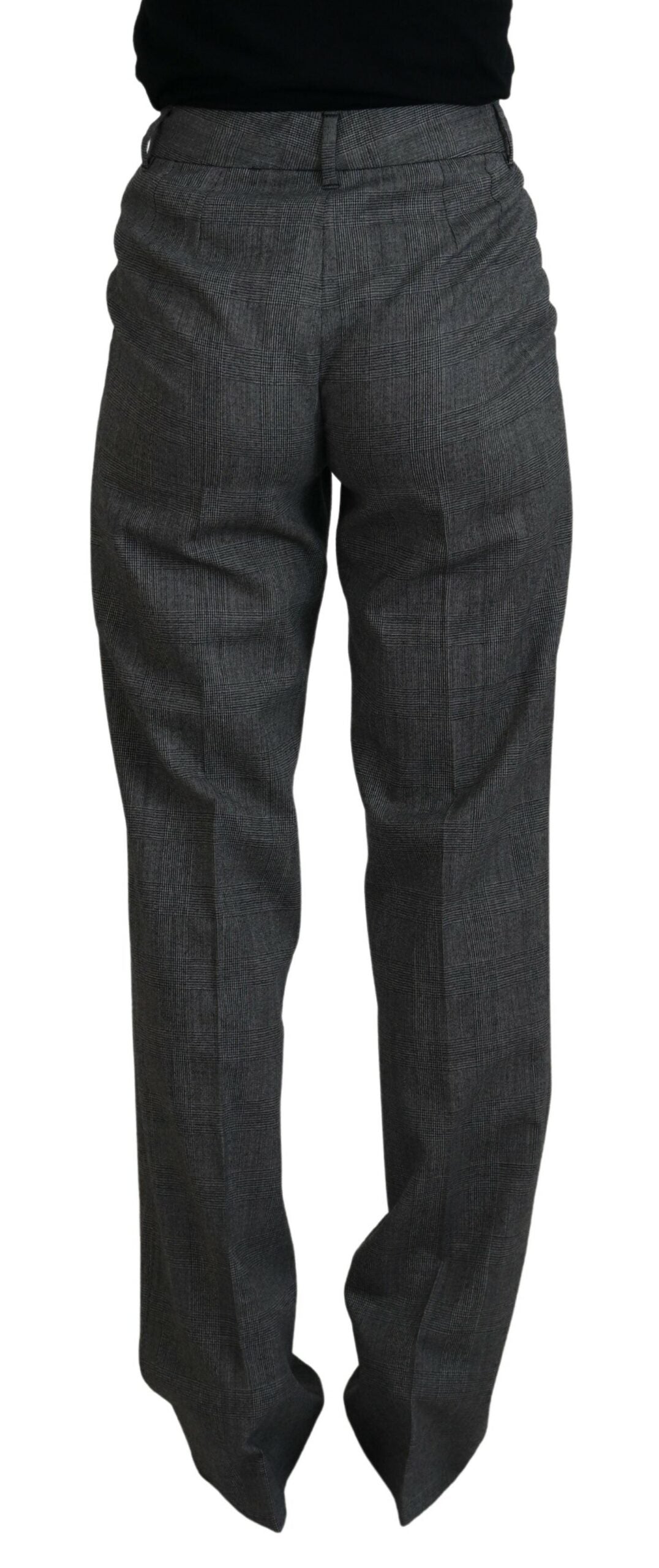 Dolce & Gabbana Gray High Waist Women Wool Pants by Dolce & Gabbana