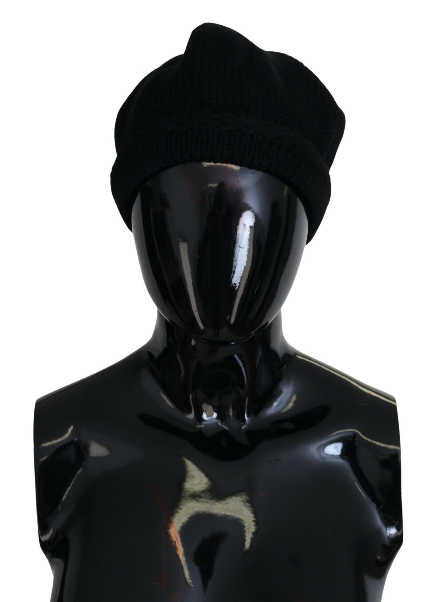 Bonnet élégant en laine vierge noire Dolce & Gabbana