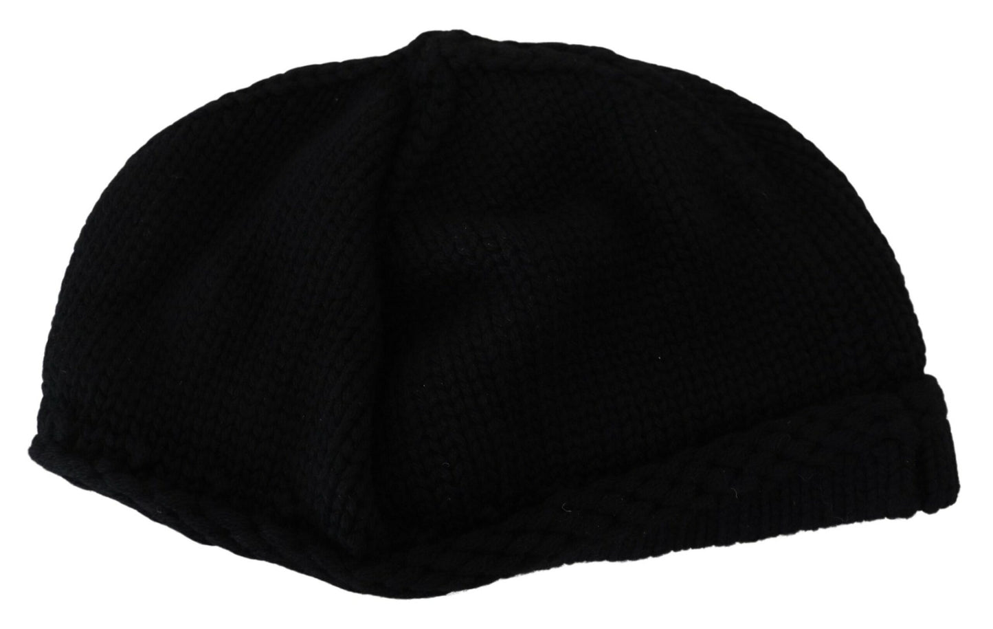 Bonnet élégant en laine vierge noire Dolce & Gabbana