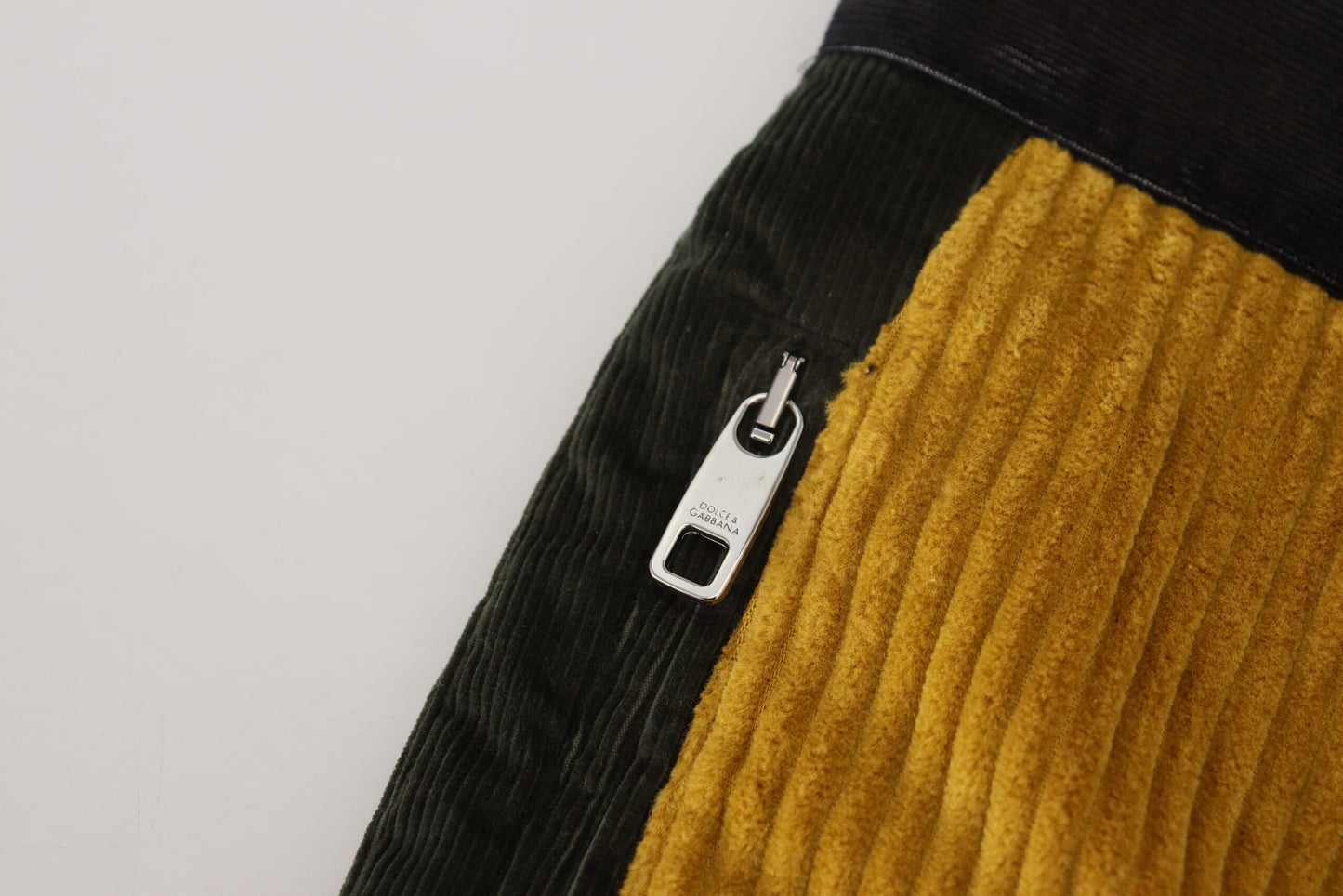 Pantalon fuselé noir élégant avec accents jaunes Dolce & Gabbana
