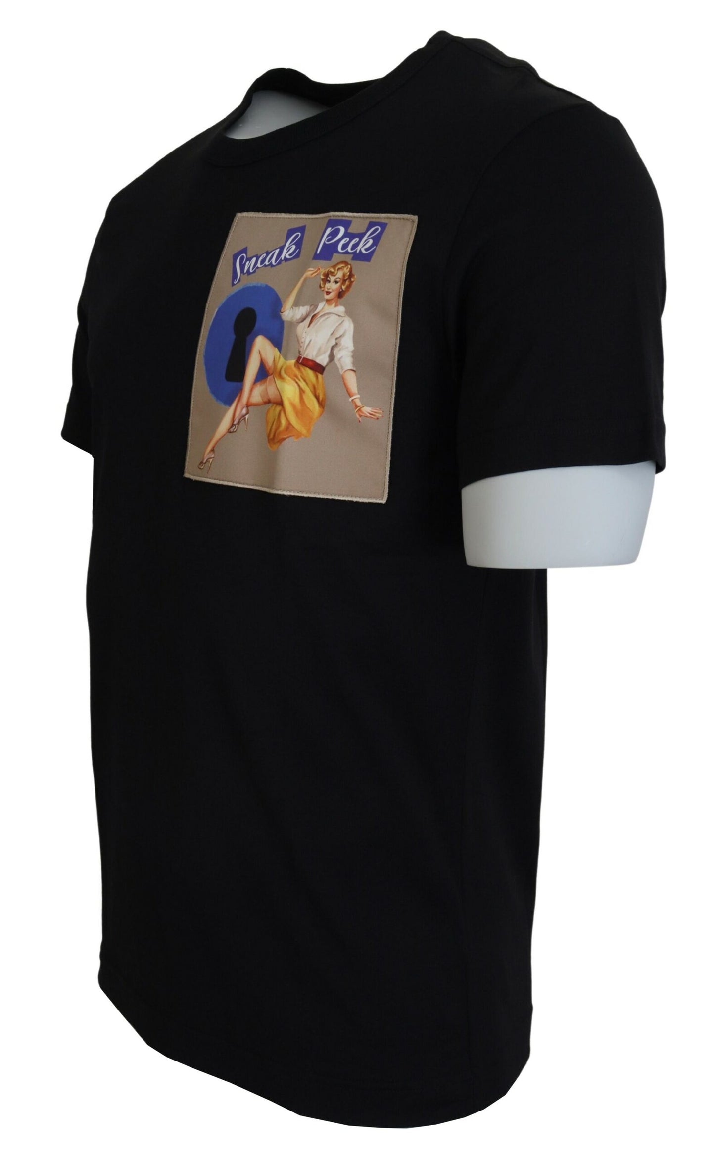T-shirt en coton noir Dolce & Gabbana Chic pour l'homme moderne