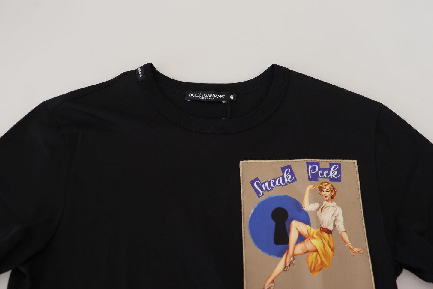 T-shirt en coton noir Dolce & Gabbana Chic pour l'homme moderne