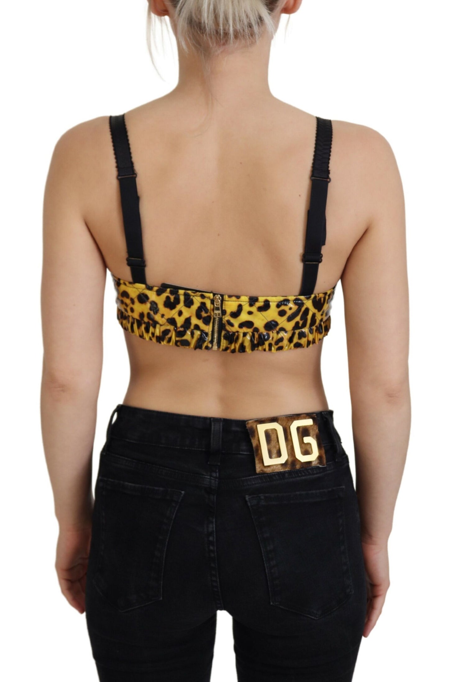 Dolce & Gabbana Chic Haut corset sans manches à imprimé léopard