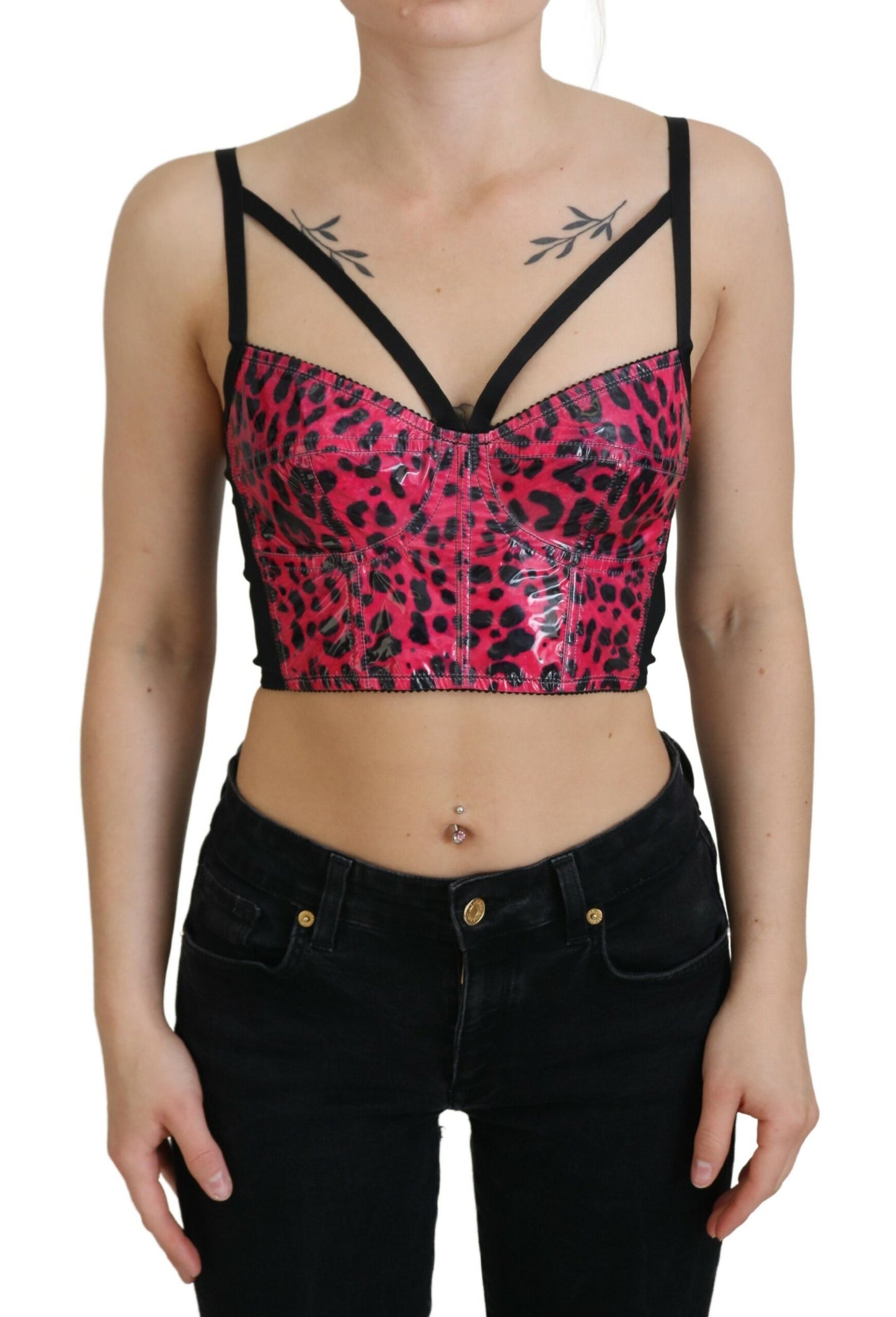 Haut bustier corset imprimé léopard Dolce & Gabbana