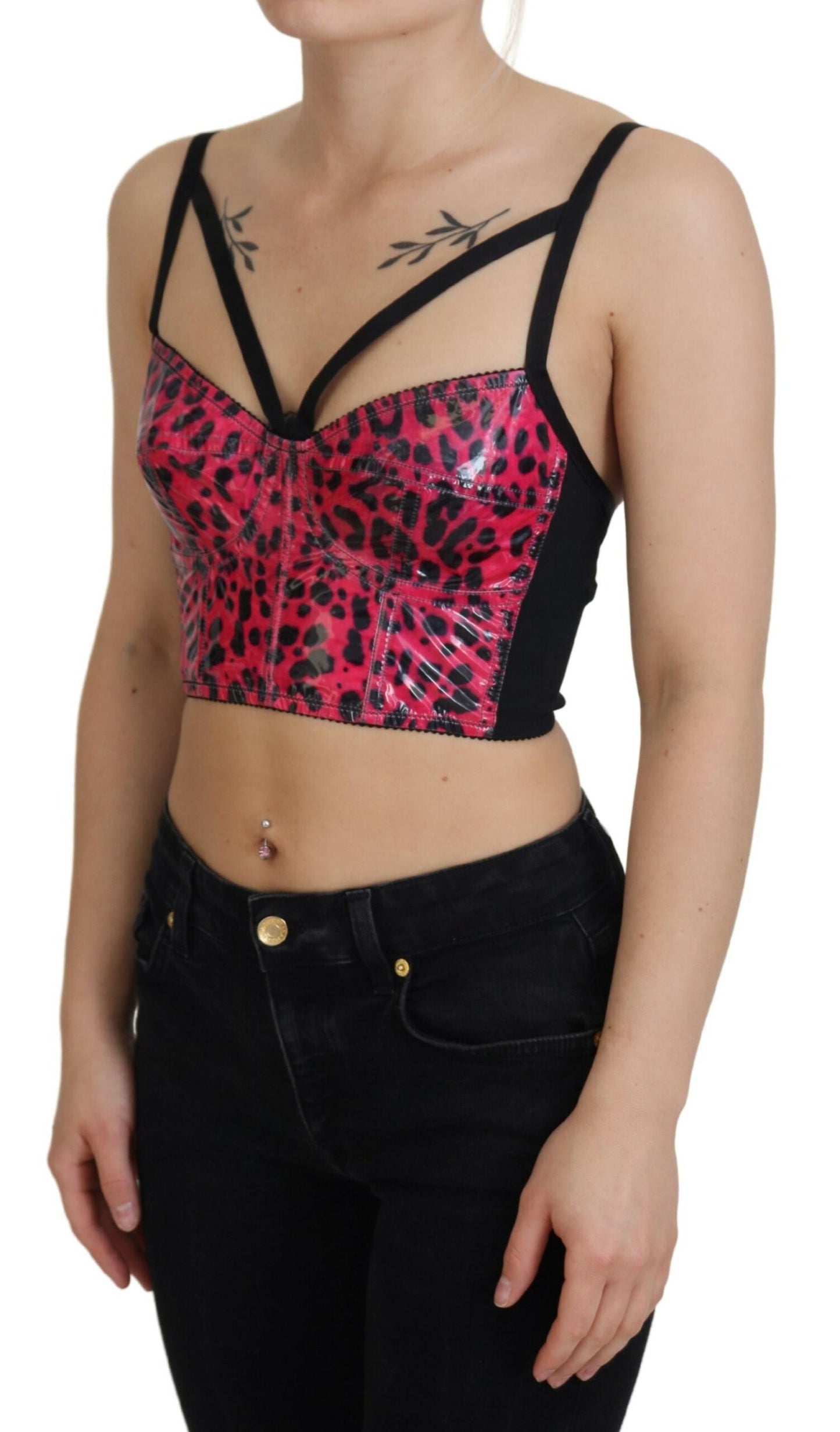 Haut bustier corset imprimé léopard Dolce & Gabbana