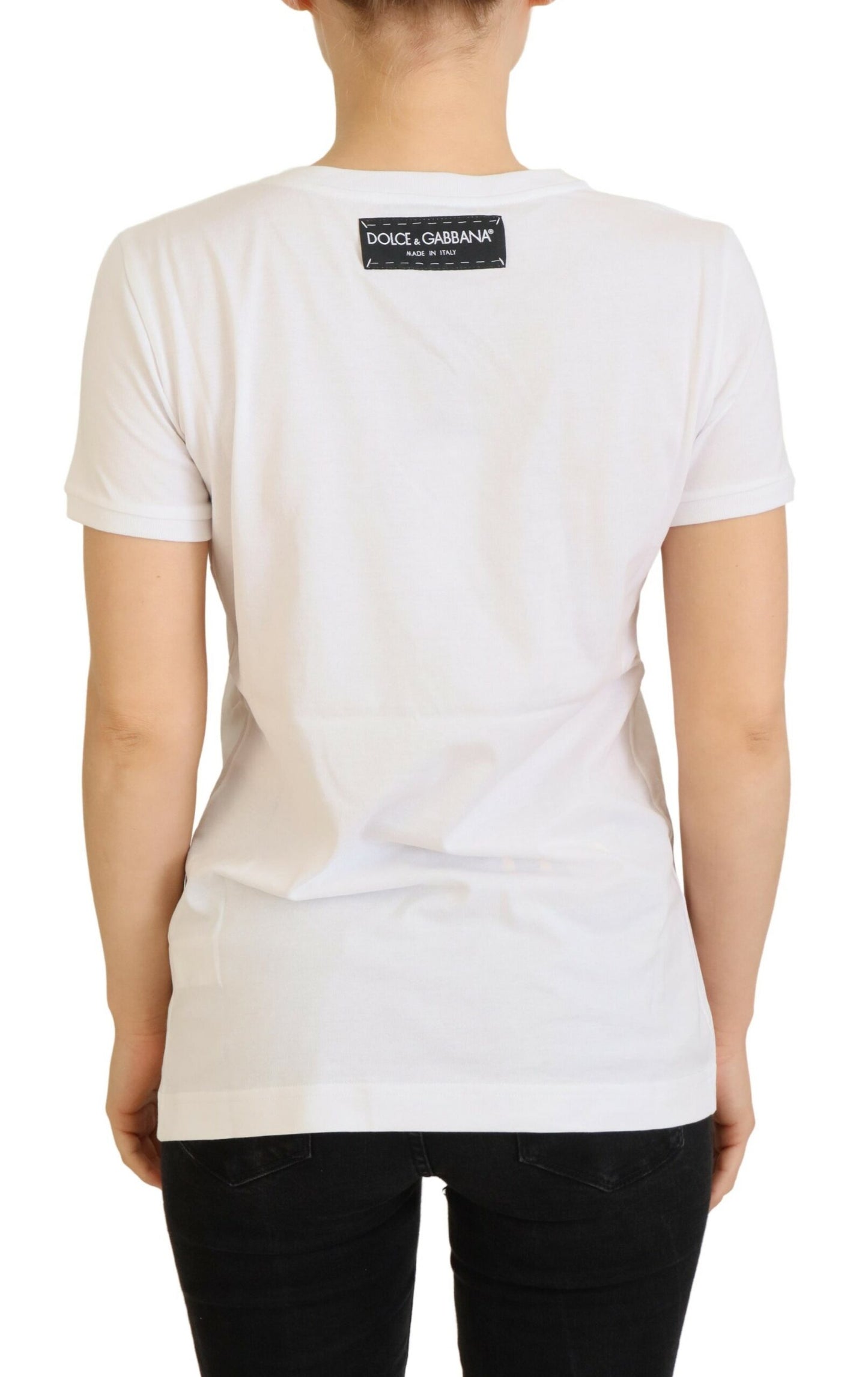 T-shirt en coton à imprimés emblématiques Dolce & Gabbana